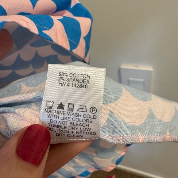 Rhode Pink & Blue Scalloped Print Rowan Top L NWOT - Picture 7 of 7
